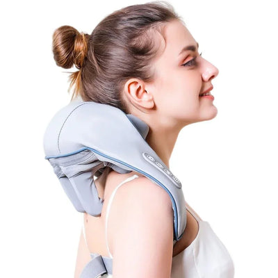 Portable Heated Shiatsu Neck & Shoulder Massager – Kneading & Relaxation Wrap