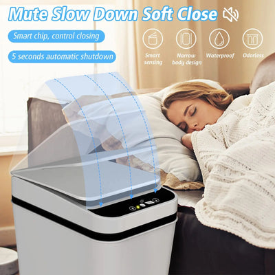 Slim Touchless Motion Sensor Trash Can