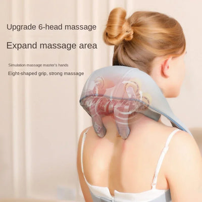 Portable Heated Shiatsu Neck & Shoulder Massager – Kneading & Relaxation Wrap