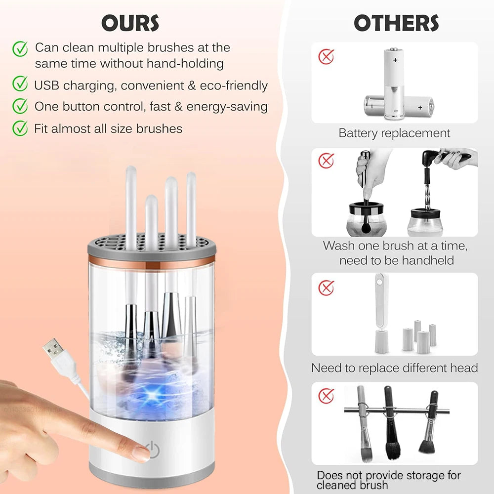 ✨ GlamSpin USB Portable Brush Cleaner