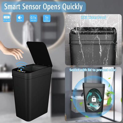 Slim Touchless Motion Sensor Trash Can