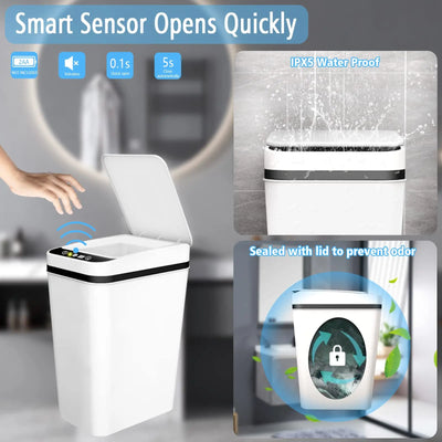 Slim Touchless Motion Sensor Trash Can