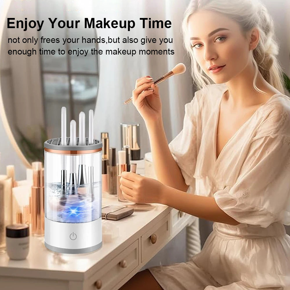 ✨ GlamSpin USB Portable Brush Cleaner