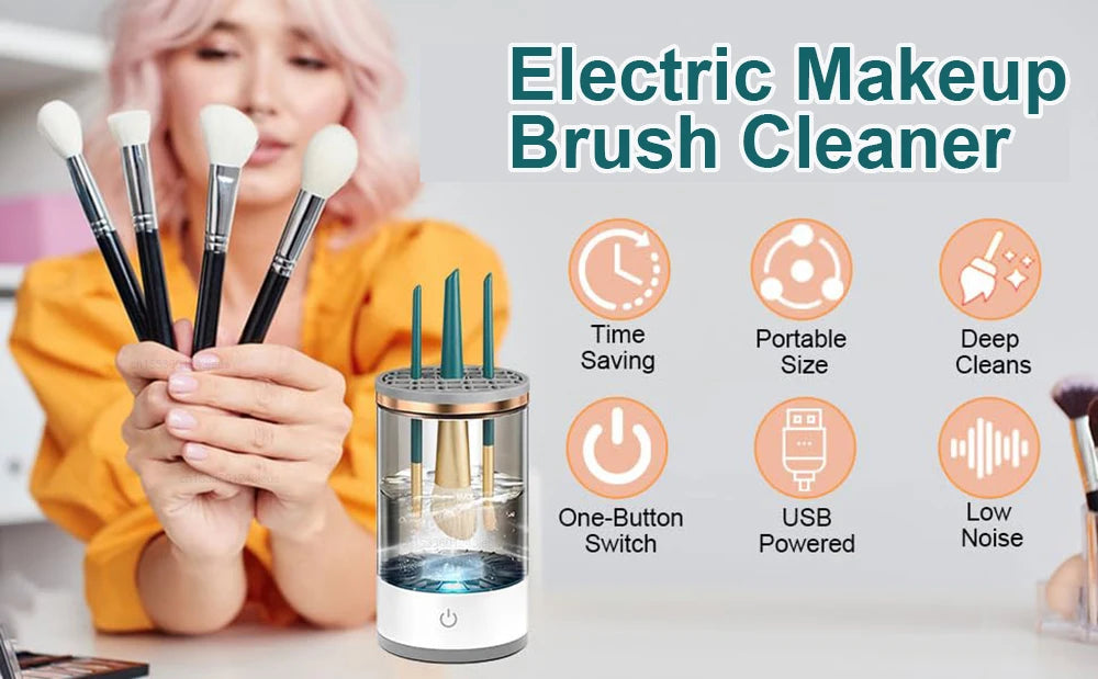 ✨ GlamSpin USB Portable Brush Cleaner