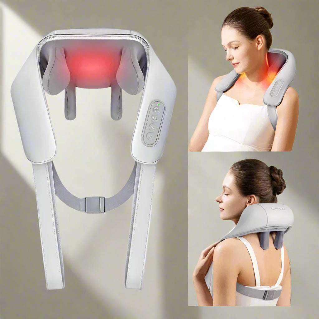 Portable Heated Shiatsu Neck & Shoulder Massager – Kneading & Relaxation Wrap