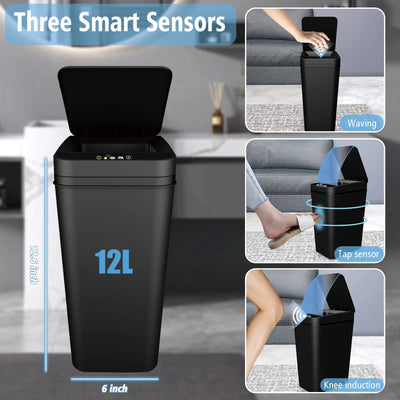 Slim Touchless Motion Sensor Trash Can